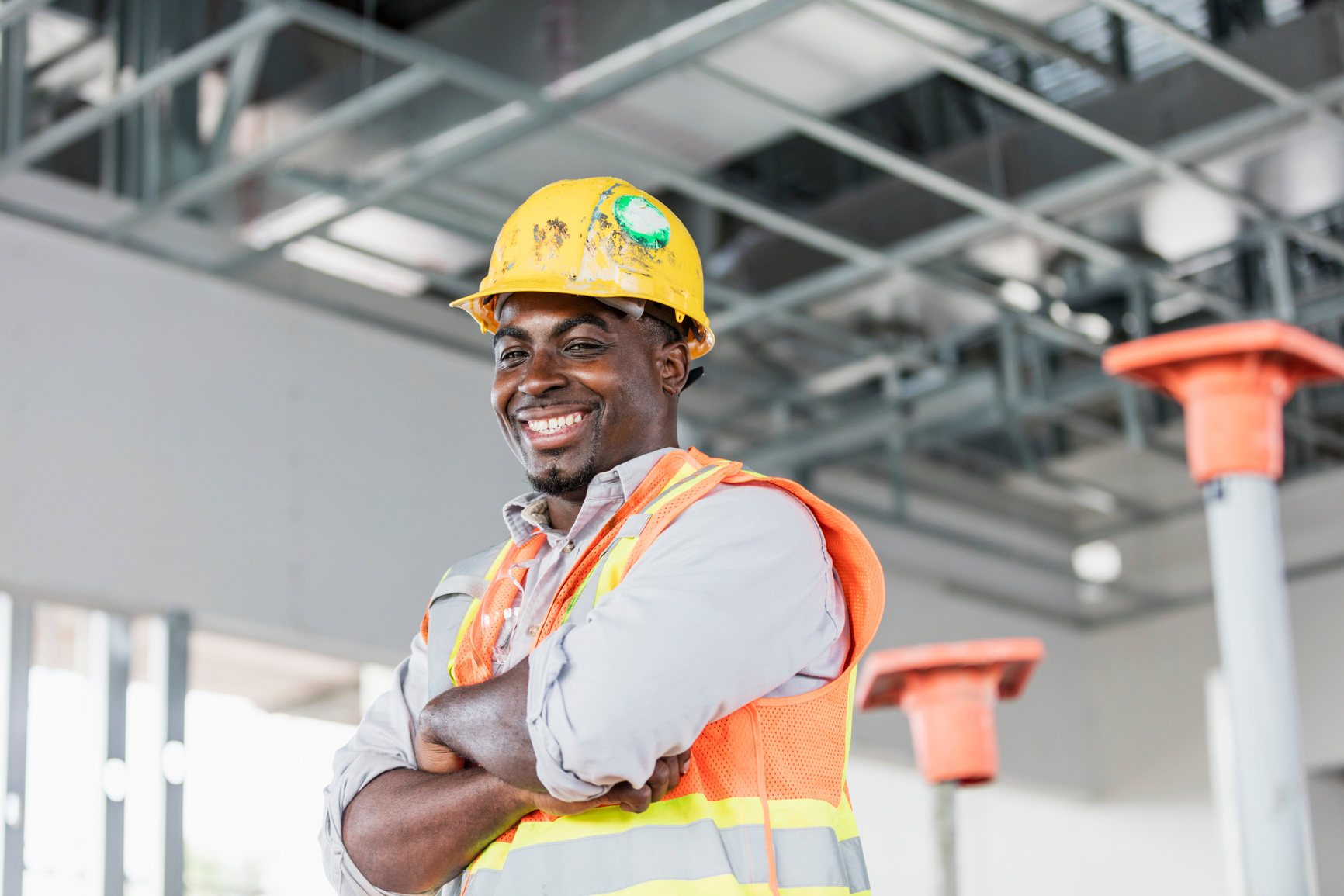 African-American construction worker